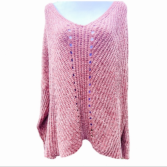 Emmer & Oat Deep V Neck Chenille Sweater - Picture 1 of 4